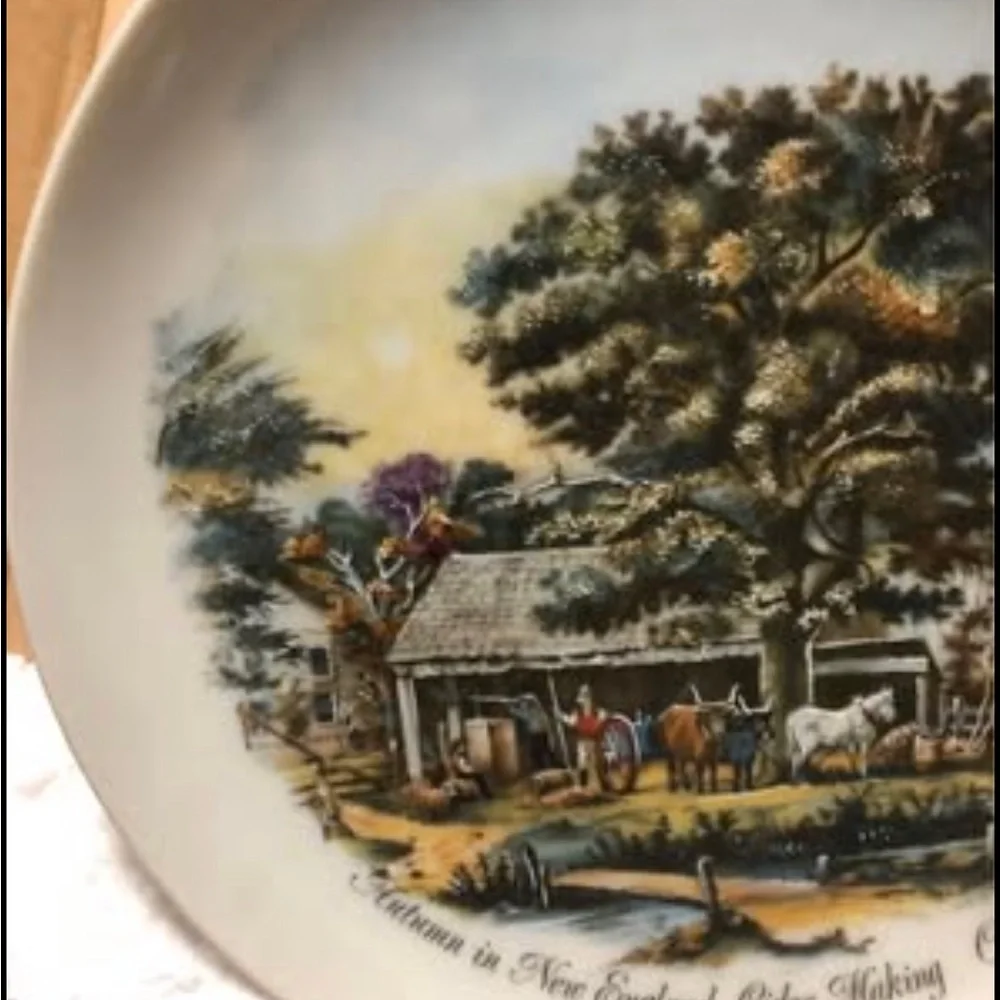 Currier & Ives “Autumn in New England Cider Making” Japan 6 1/4